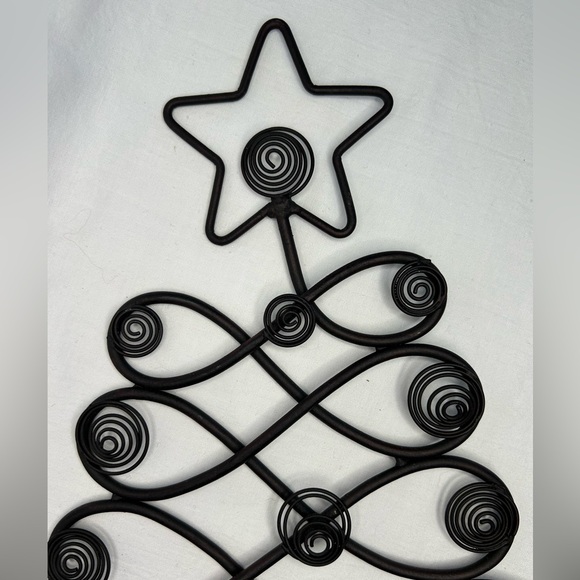 Tabletop Christmas Card Photo Holder Tree Display Black Metal - Picture 5 of 9